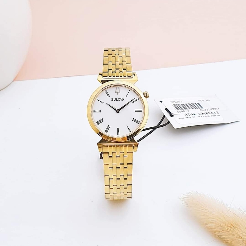 ***BRAND NEW*** Bulova Regetta White Dial Gold Tone Steel Women's Watch - Picture 2 of 10